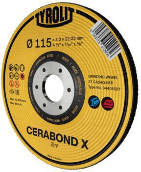 TYROLIT CERABOND X Schruppscheibe 125 mm gekröpft für INOX & Stahl