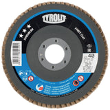 TYROLIT Fächerscheibe PREMIUM FASTCUT Ø125 mm K40 Zirkonkorund für Stahl und Edelstahl