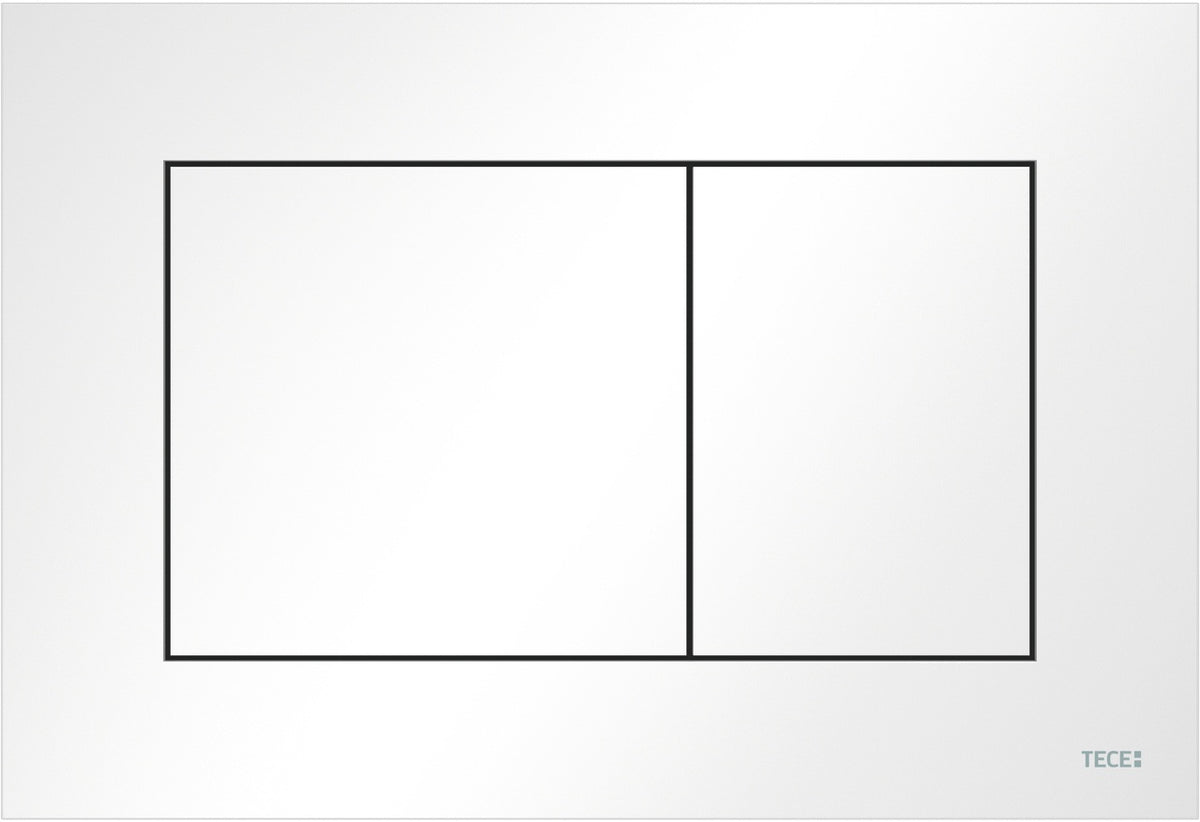 TECE TECEnow WC-Betätigungsplatte Weiß glänzend – Zweimengen-Technik, 220 x 150 mm