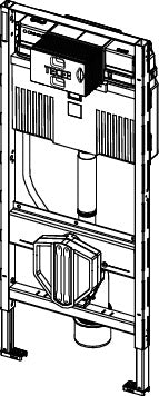 TECE WC-Modul TECEprofil Bauhöhe 1200 mm mit Uni-Spülkasten – 10 Stück
