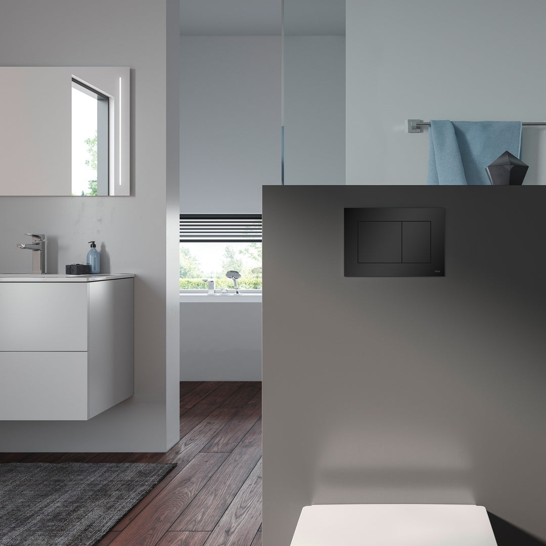 TECE TECEnow WC-Betätigungsplatte Weiß glänzend – Zweimengen-Technik, 220 x 150 mm