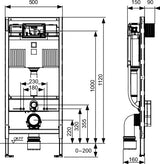 TECE WC-Modul TECEprofil Bauhöhe 1200 mm mit Uni-Spülkasten – 10 Stück
