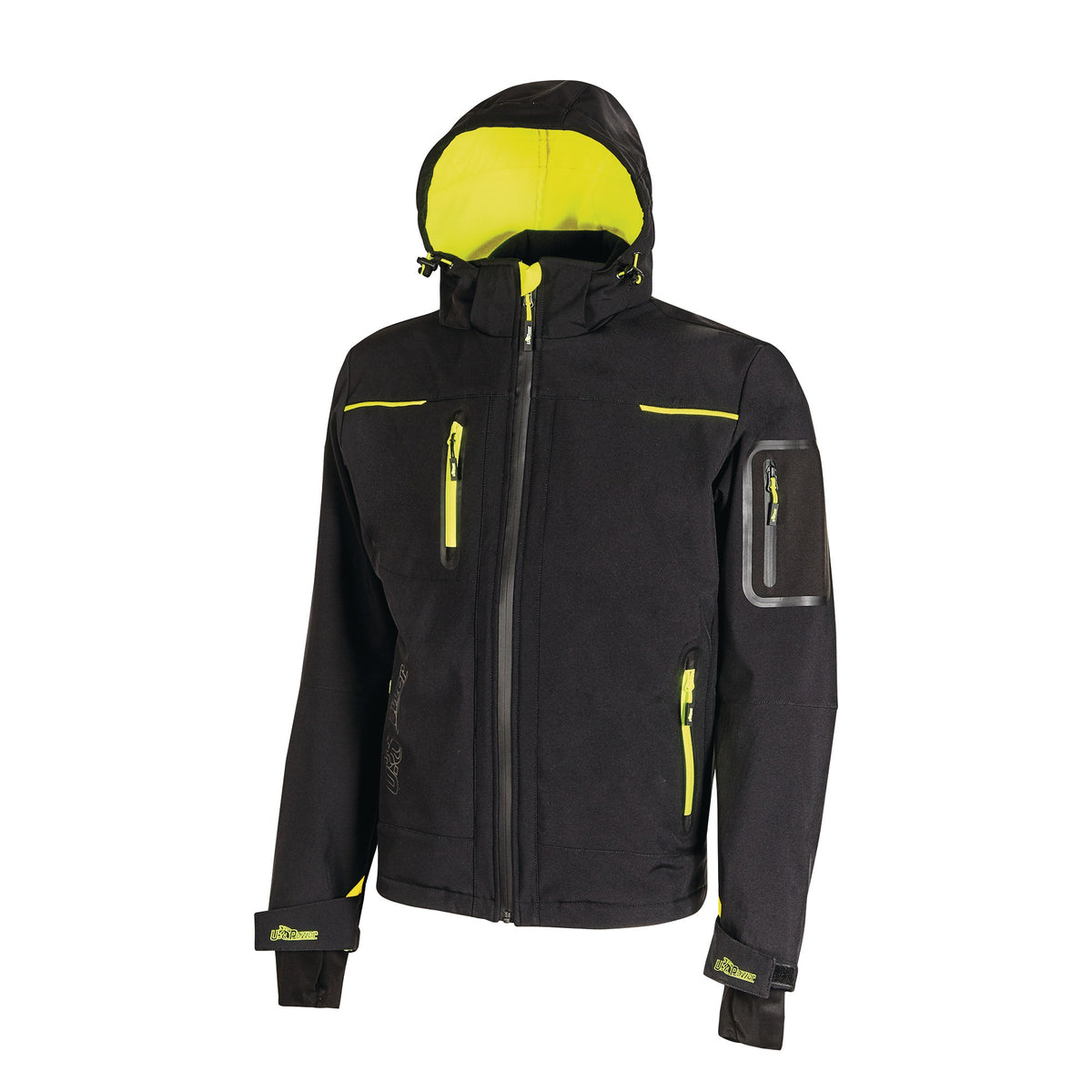 U.POWER Softshelljacke Space XXL schwarz/carbon – wasserabweisend, winddicht, reflektierend