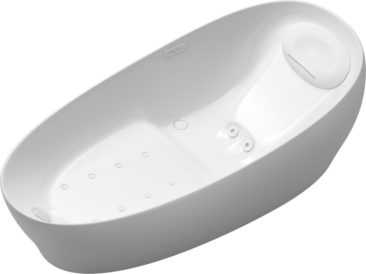 TOTO Floating Badewanne Galaline freistehend weiß – Zero Dimension & Hydrohands Massage
