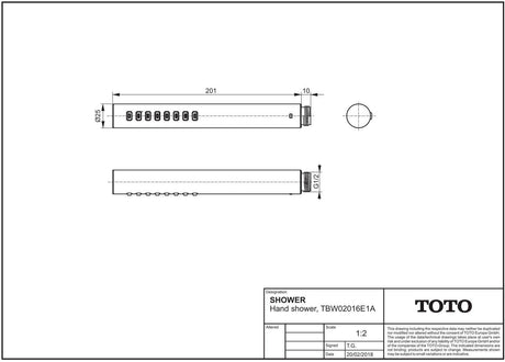 TOTO Stabbrause chrom – wassersparende Handbrause mit Antikalksystem