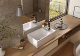 TOTO Aufsatzhandwaschbecken CS 400 mm eckig, mit Hahnloch, ohne Überlauf, weiss