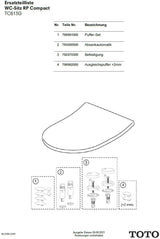 TOTO Ausgleichspuffer +2 mm für WC-Sitz – Passgenauer Sanitär-Ersatzteil