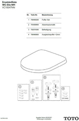 TOTO Ausgleichspuffer +2 mm für WC-Sitz – Passgenauer Sanitär-Ersatzteil