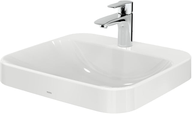 TOTO Möbelwaschtisch LF weiß 500 mm mit Hahnloch und Überlauf, CeFiONtect