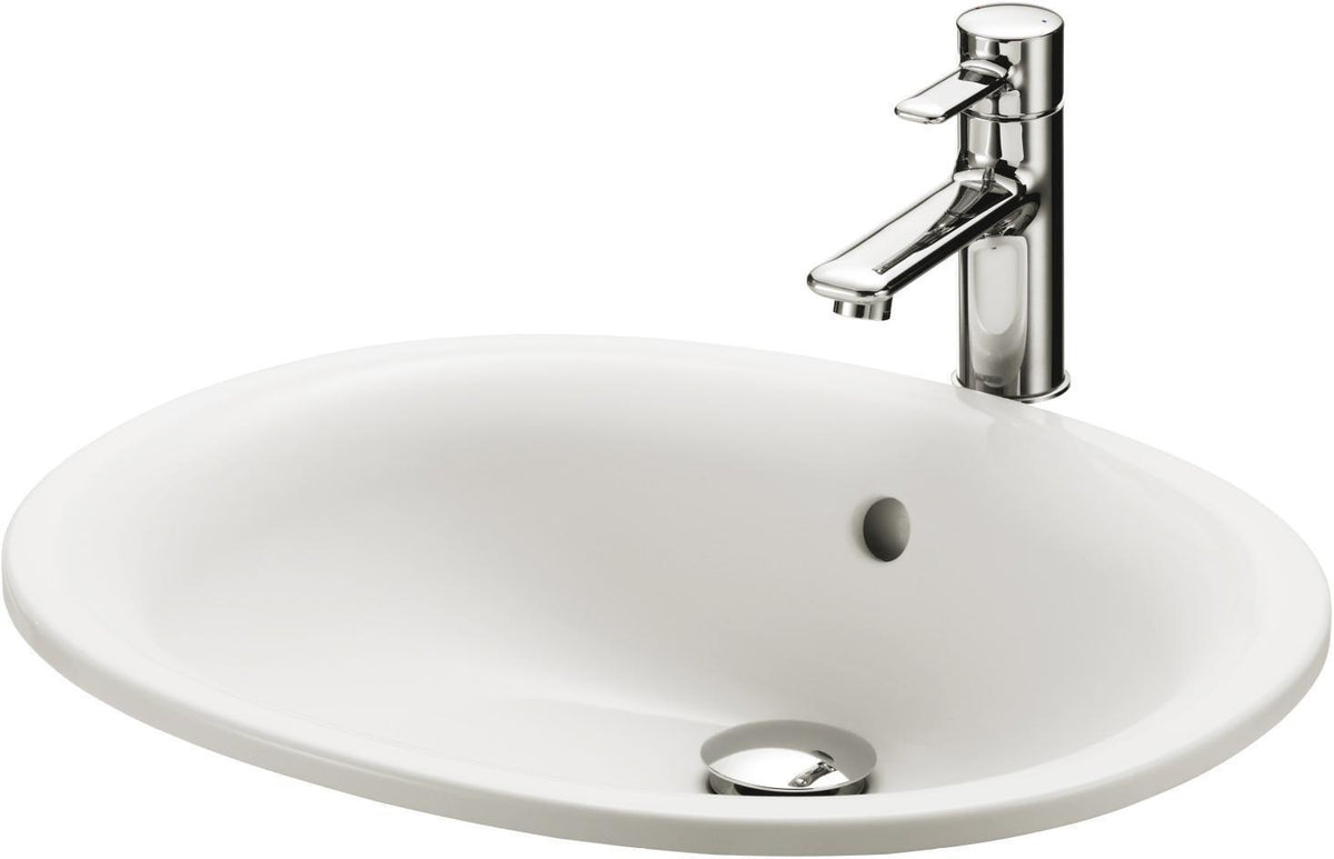 TOTO Einbauwaschtisch weiß 530 mm rund mit Überlauf und CeFiONtect
