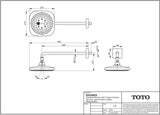 TOTO Kopfbrause eckig Comfort Wave weiß/chrom – 220 mm, 2 Strahlarten, Wandmontage