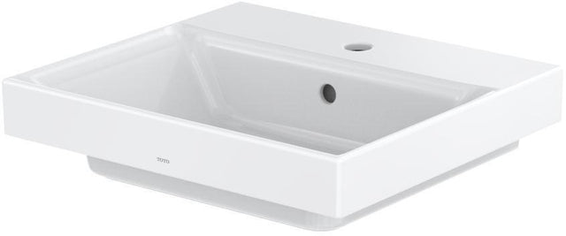 TOTO Waschtisch CS eckig 500 mm mit Hahnloch und Überlauf, CeFiONtect