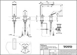 TOTO Zweiloch-Einhebel-Waschtischmischer ZL Chrom mittelhoch 174 mm mit langem Auslauf