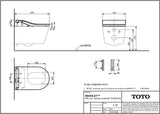 TOTO WASHLET RW Dusch-WC mit Fernbedienung und EWATER+ Reinigungssystem in Weiß/Silber