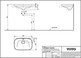 TOTO NEOREST Aufsatzwaschtisch 600 mm weiß ohne Hahnloch mit Überlauf und CeFiONtect