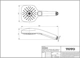 TOTO DaySpa Handbrause eckig 110 mm mit 3 Strahlarten weiß/chrom