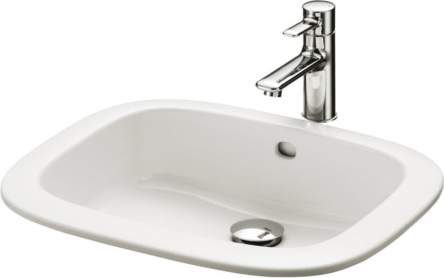 TOTO Einbauwaschtisch 530 mm eckig mit Überlauf und CeFiONtect für Möbelmontage