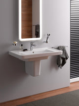 TOTO CF Waschtisch weiß 650 mm mit Hahnloch und Überlauf – CeFiONtect Keramik