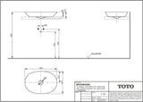 TOTO Aufsatzwaschtisch TL weiß rund 600 mm ohne Überlauf mit CeFiONtect