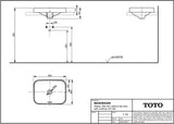 TOTO Möbelwaschtisch LF weiß 500 mm mit Hahnloch und Überlauf, CeFiONtect