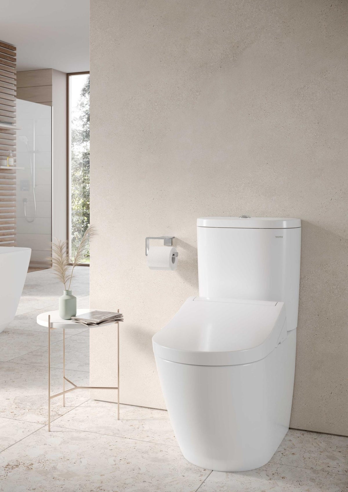 TOTO NC Stand-WC tief, randlos weiß mit TornadoFlush und CeFiONtect