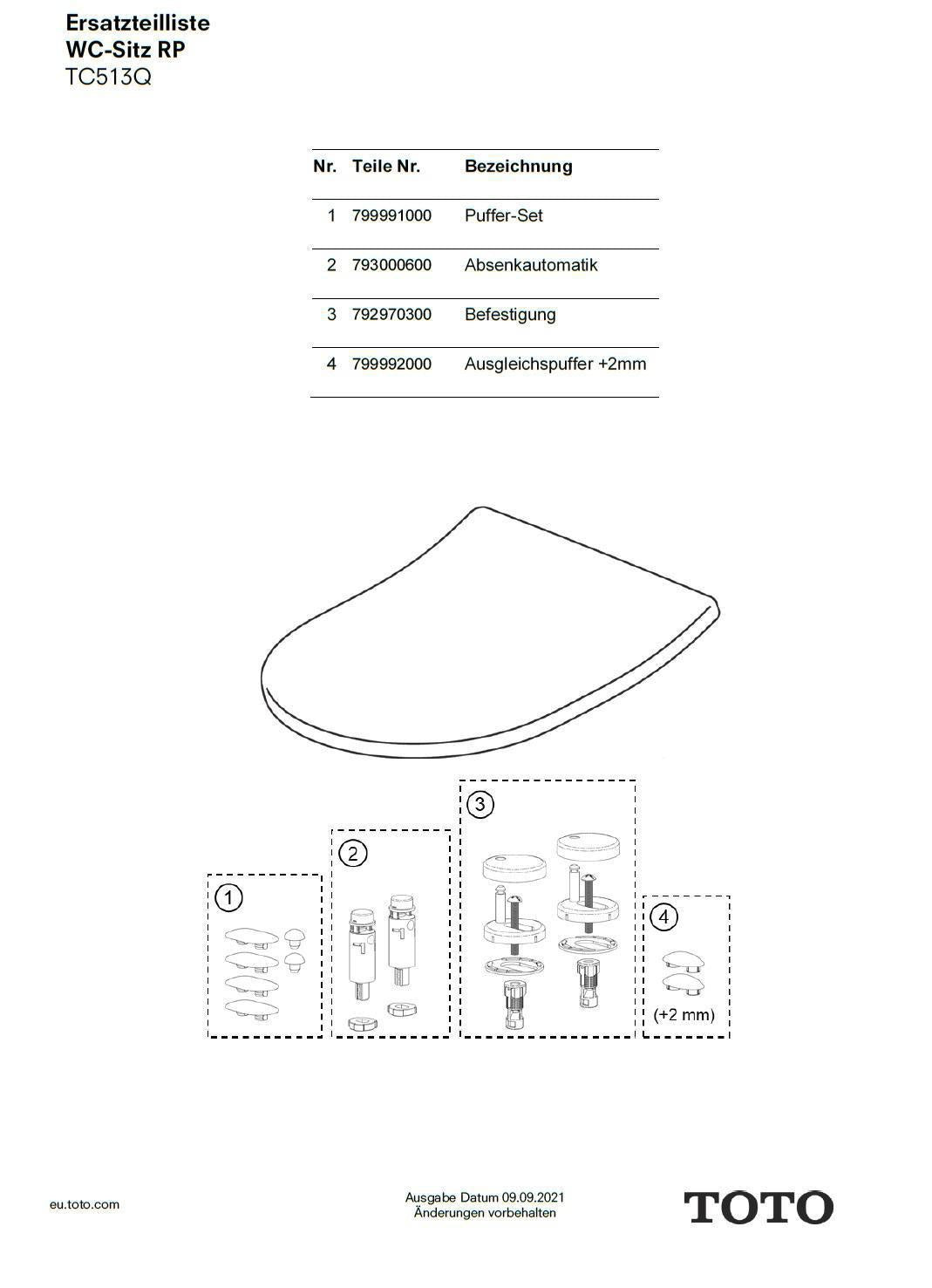 TOTO Softclose NC/ES für WC-Sitz – Sanftes und leises Schließen