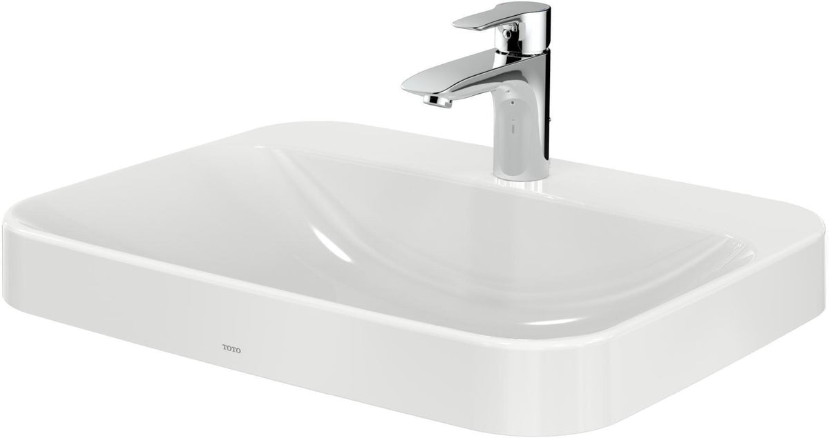 TOTO Möbelwaschtisch LF weiß 500 mm mit Hahnloch und Überlauf, CeFiONtect