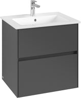 Villeroy & Boch Collaro Waschbeckenunterschrank C143 B0 White Oak 611 mm mit LED-Beleuchtung