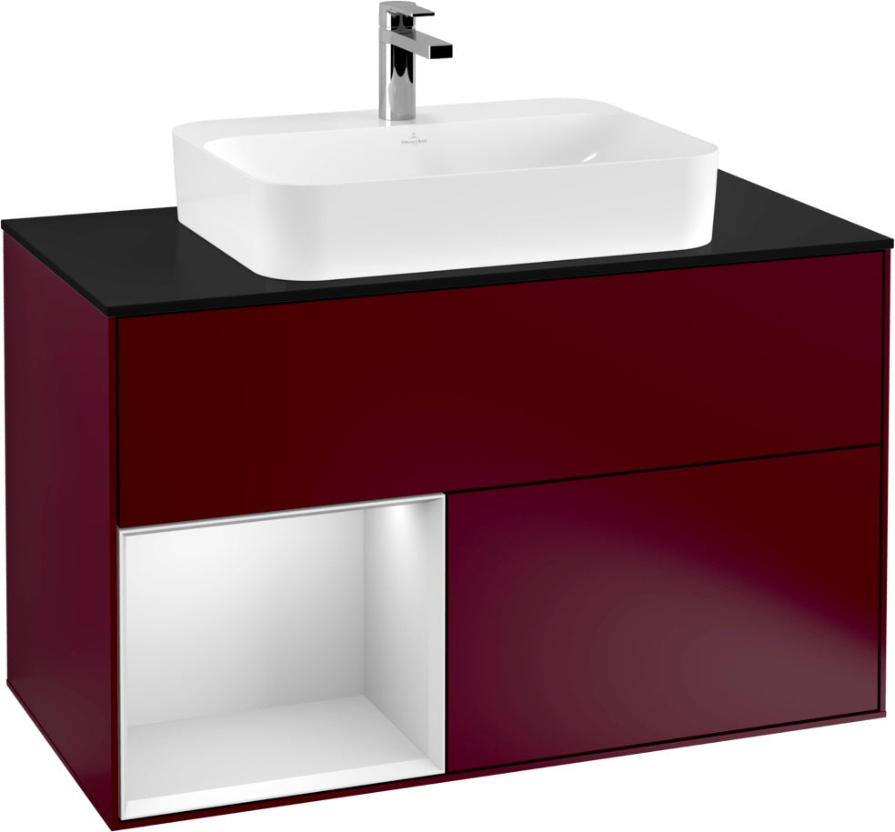 Villeroy & Boch Finion Waschtischunterschrank 1000 mm Glossy White Lacquer mit LED-Beleuchtung