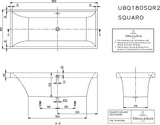 Villeroy & Boch Whirlpoolsystem O.NOVO Spec Combi Invisible TP 1 – 1800 mm, weiße Acrylwanne mit 16 Pop-up-Düsen