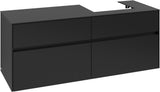 Villeroy & Boch Waschtischunterschrank Collaro C075 B0 1400 mm Volcano Black mit Beleuchtung
