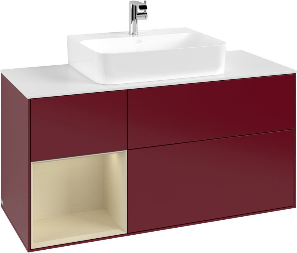 Villeroy & Boch Finion Waschtischunterschrank G161G 1200 mm Glossy White Lacquer mit LED-Beleuchtung
