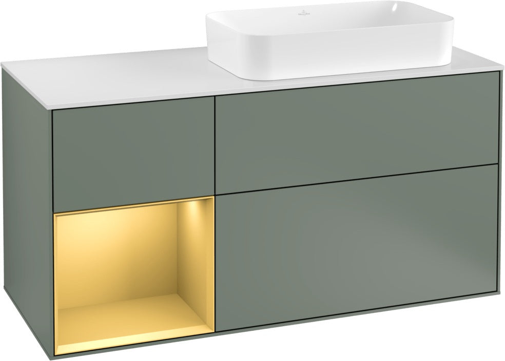 Villeroy & Boch Waschtischunterschrank Finion F271G 1200 mm Glossy White Lacquer mit Beleuchtung