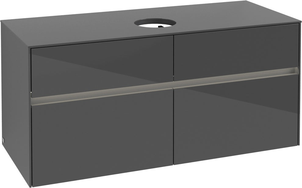Villeroy & Boch Waschtischunterschrank Collaro C041 B0 1200 mm Glossy Grey mit Beleuchtung