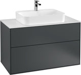 Villeroy & Boch Finion Waschbeckenunterschrank 1000 mm Glossy White mit LED-Beleuchtung