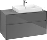 Villeroy & Boch Waschtischunterschrank Collaro C018 B0 1000 mm Glossy Grey mit LED-Beleuchtung