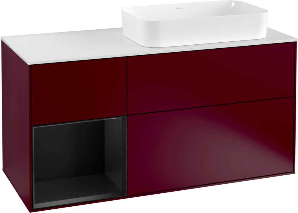 Villeroy & Boch Finion Waschbeckenunterschrank 1200 mm Glossy White Lacquer mit LED-Beleuchtung