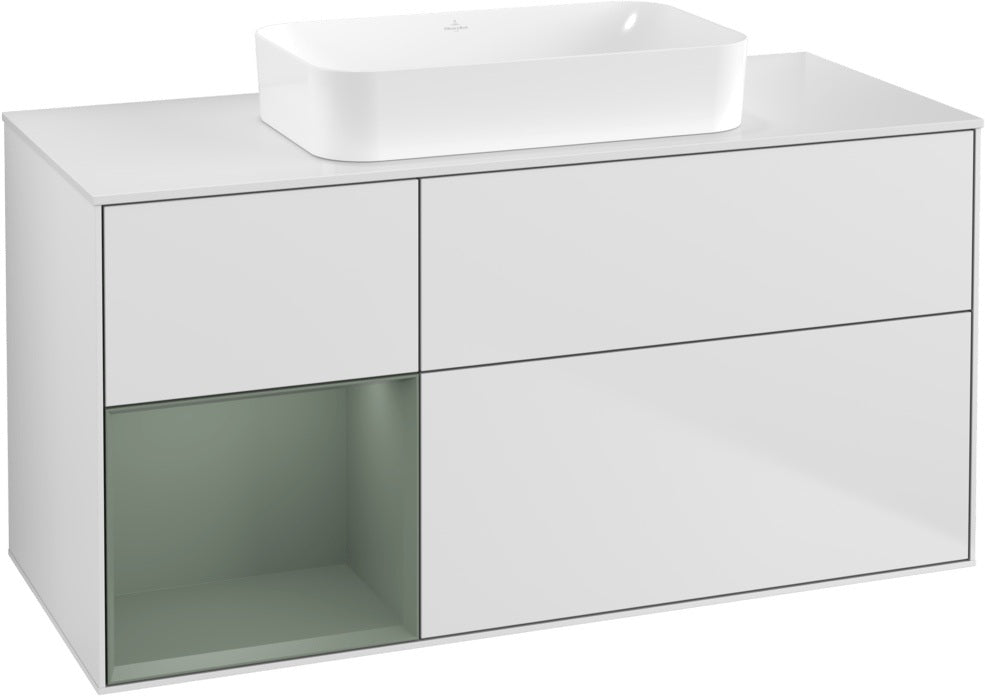Villeroy & Boch Finion Waschbeckenunterschrank 1200 mm Walnut Veneer mit Beleuchtung