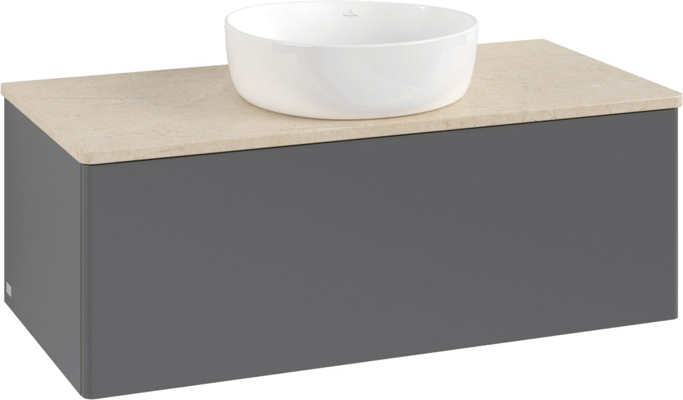 Villeroy & Boch Antao Waschtischunterschrank K31013 1000 mm Anthrazit Matt – 1 Auszug, Push-to-Open