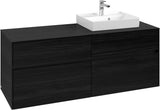 Villeroy & Boch Waschtischunterschrank Collaro C075 B0 1400 mm Black Oak mit Beleuchtung und SoftClosing
