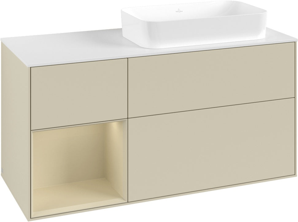 Villeroy & Boch Finion Waschtischunterschrank 1200 mm Glossy White mit Beleuchtung