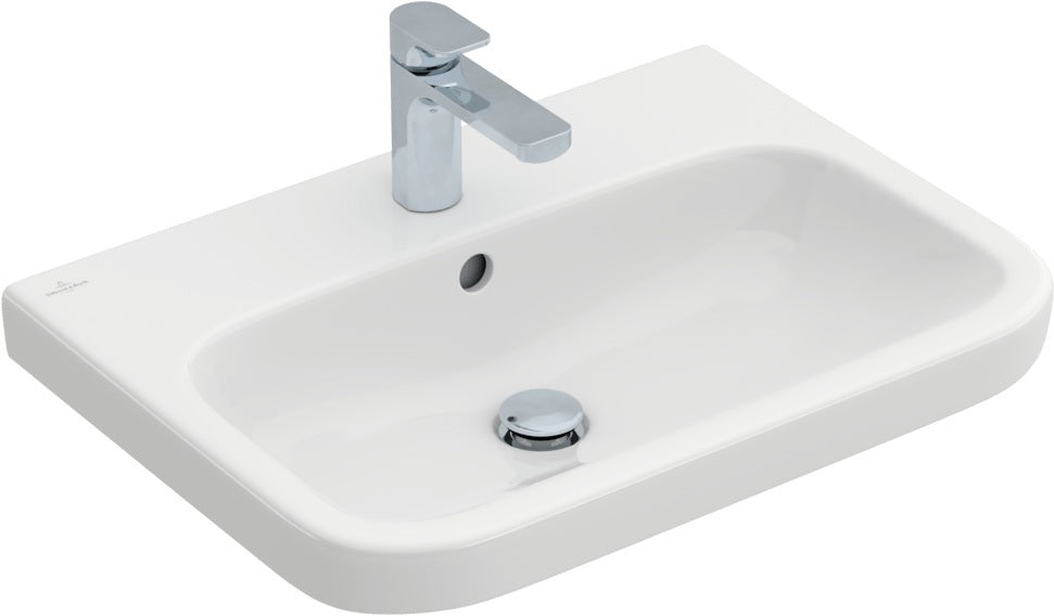 Villeroy & Boch Architectura Wandwaschbecken 650 mm Rechteck Weiß Alpin – Sanitärkeramik mit Überlauf