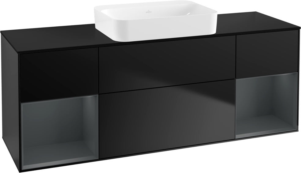 Villeroy & Boch Finion Waschbeckenunterschrank 1600 mm Glossy White Lacquer mit Beleuchtung