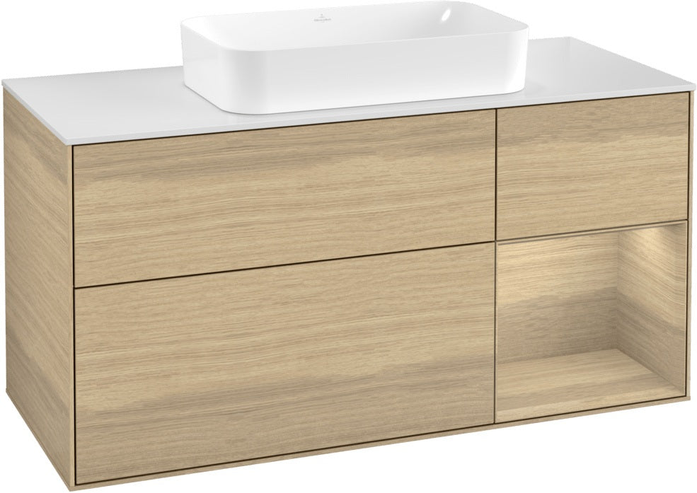 Villeroy & Boch Finion Waschtischunterschrank G711G Black Matt Lacquer 1200 mm mit Beleuchtung