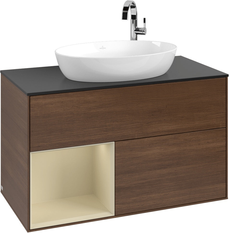 Villeroy & Boch Finion Waschbeckenunterschrank G892G 1000 mm Glossy White Lacquer mit Beleuchtung