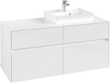 Villeroy & Boch Waschtischunterschrank Collaro C072 1200 mm Glossy White mit 4 Auszügen