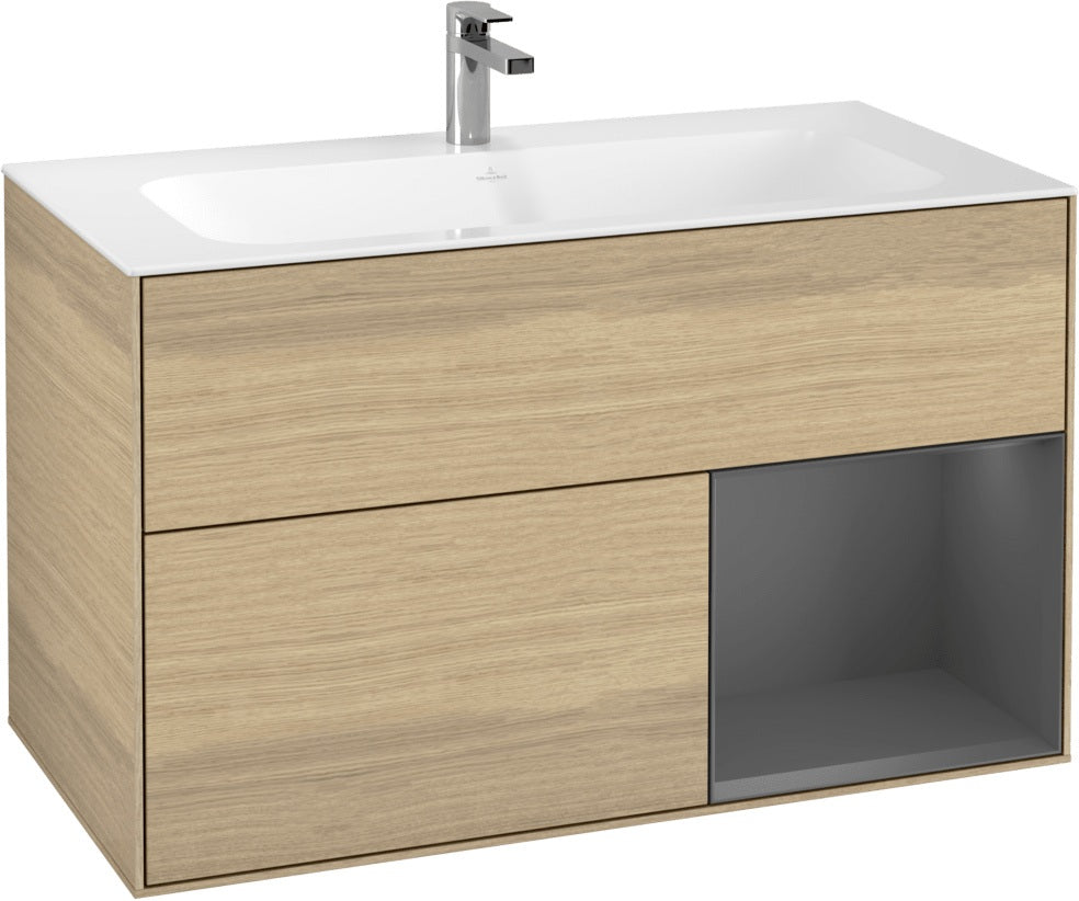 Villeroy & Boch Finion Waschtischunterschrank 996 mm Glossy White Lacquer mit LED-Beleuchtung