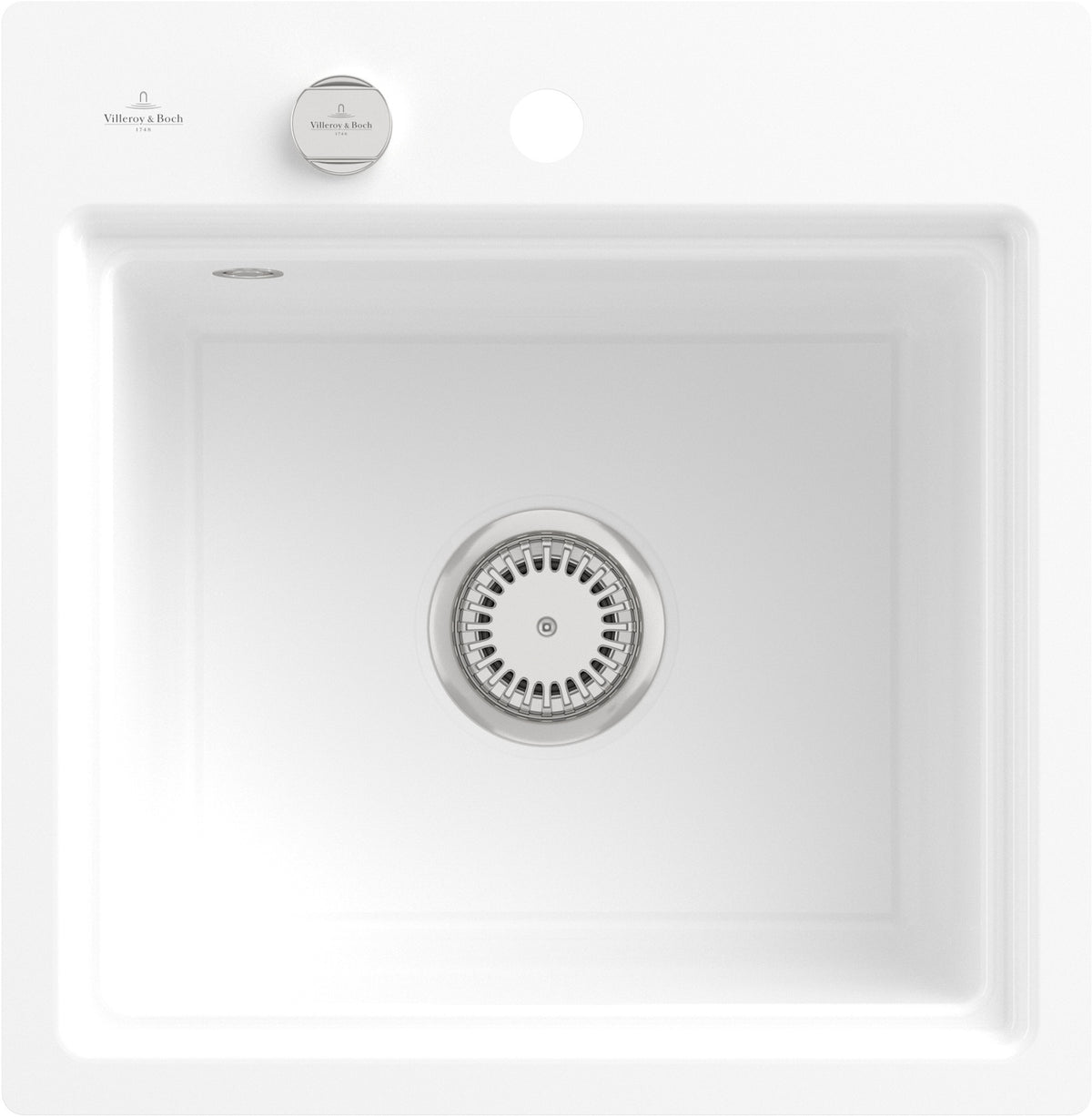 Villeroy & Boch Subway Style 50 S Flat Einbauspüle 500x510mm Stone White CeramicPlus