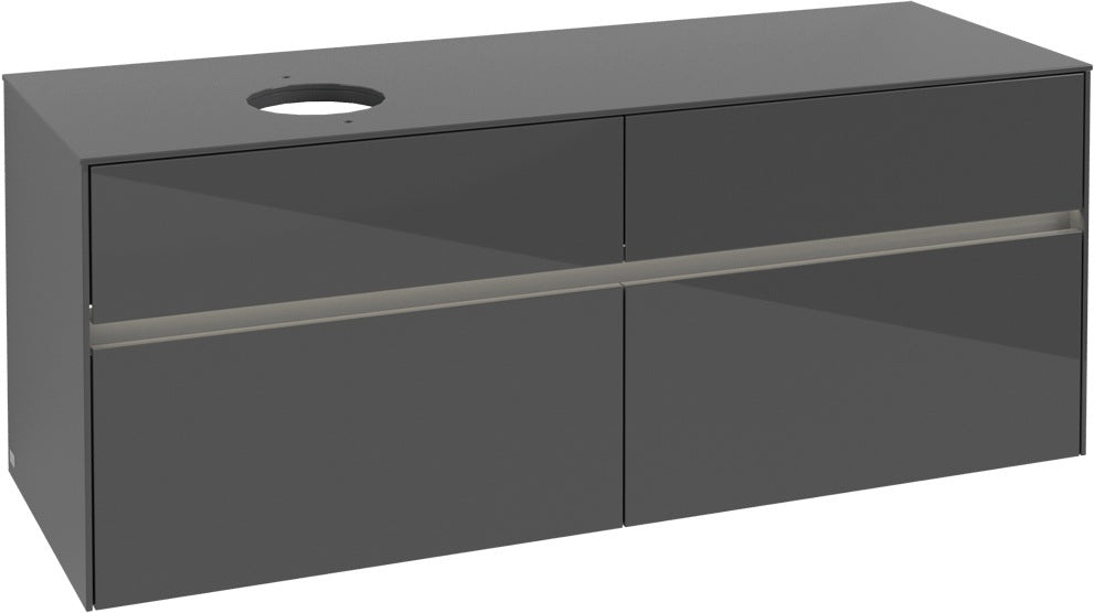 Villeroy & Boch Collaro Waschtischunterschrank 1400 mm mit LED-Beleuchtung und 4 Auszügen, White Wood