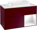 Villeroy & Boch Finion Waschtischunterschrank 1000 mm Glossy White Lacquer mit LED-Beleuchtung